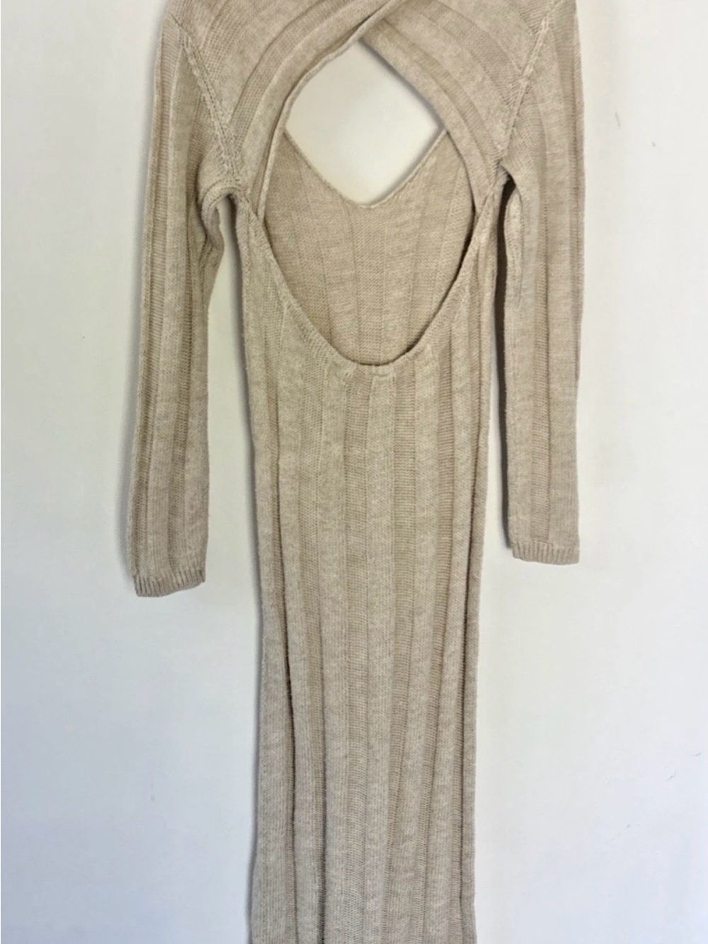 Free People Beach beige Backless Ribbed Knit Dress - Picture 5 of 10